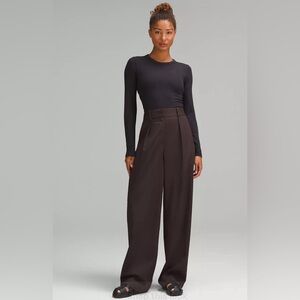 🆕Lululemon🍋 Pleat-Front High-Rise Trouser Regular Colour Espresso Sz 4